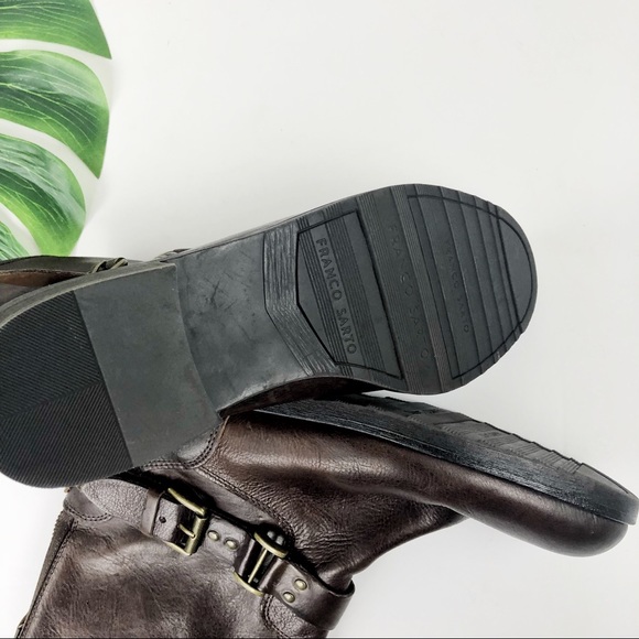 Franco Sarto brown belted leather boots size 8 1/2 - Picture 4 of 8